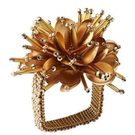 Starburst Napkin Ring in Gold Set/4