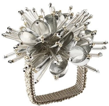 Starburst Napkin Ring in Silver Set/4