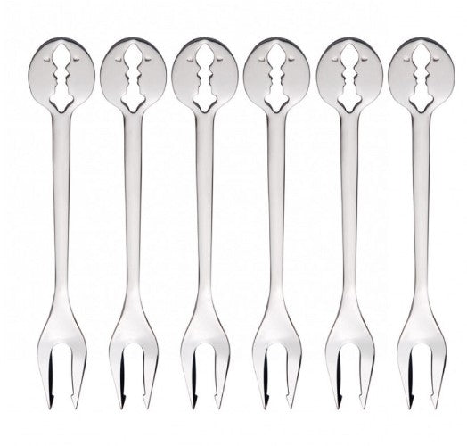 Kiss Condiment Party Forks Silver Set/6