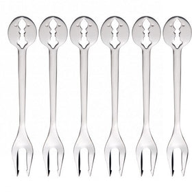 Kiss Condiment Party Forks Silver Set/6