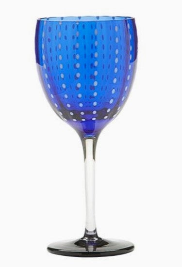 Perle Cobalt Blue Wine Goblet Set/4
