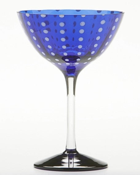 Perle Cobalt Martini/Cocktail Goblet Set/4