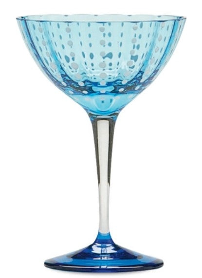 Perle Aqua Martini/Cocktail Goblet Set/4