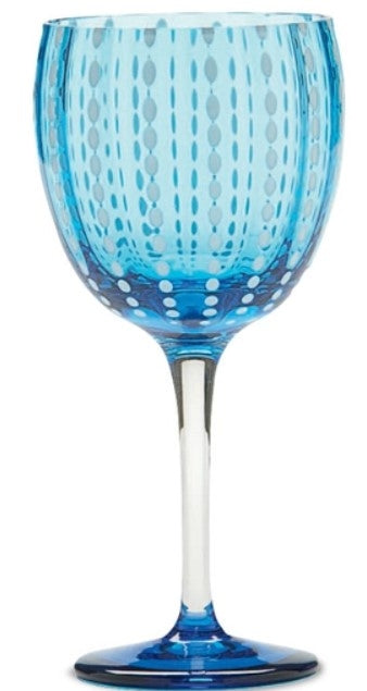 Perle Aqua Wine Goblet Set/4