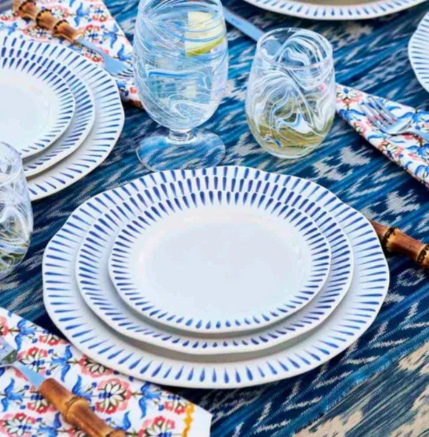 Sitio Stripe Side/Cocktail Plate Delft Blue