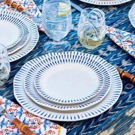 Sitio Stripe Dessert/Salad Plate Delft Blue