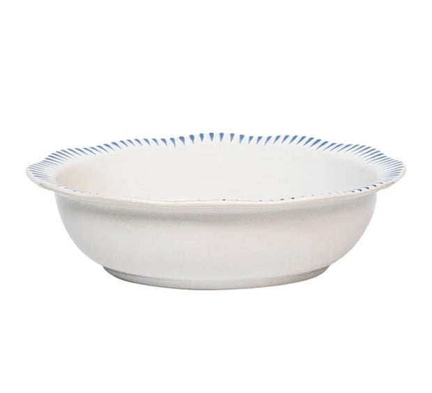 Sitio Stripe 12" Serving Bowl Delft Blue