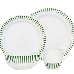 Sitio Stripe 4pc Place Setting Basil