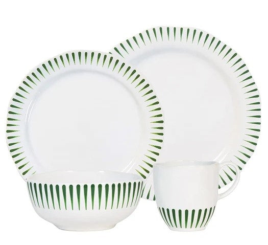 Sitio Stripe 4pc Place Setting Basil