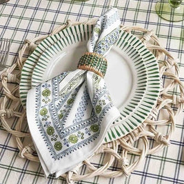 Sitio Stripe Dessert/Salad Plate Basil