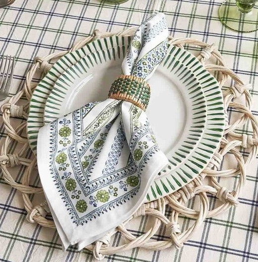 Sitio Stripe 4pc Place Setting Basil