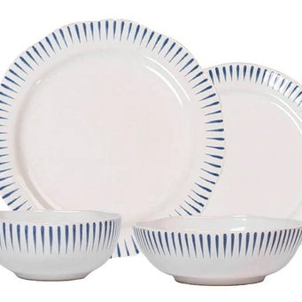 Sitio Stripe 4pc Place Setting Delft Blue
