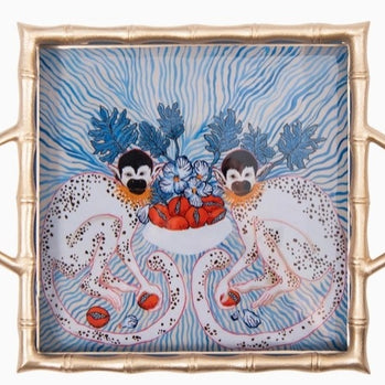 Sour Patch Monkey Enameled Chang Mai Square Tray