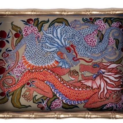 Dragon Enameled Chang Mai Tray