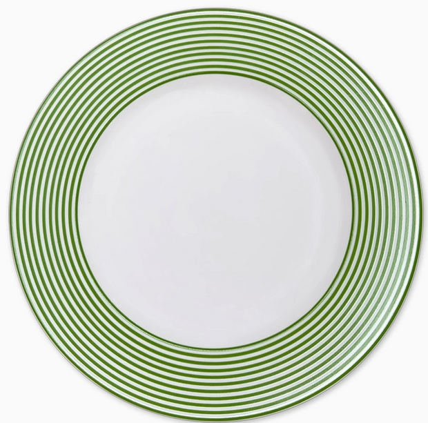 Newport Stripe Verde Rimmed Dinner Plate