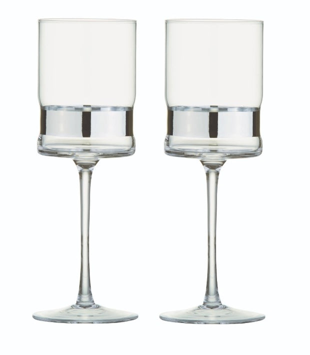 SoHo Wine Glass Silver Set/8