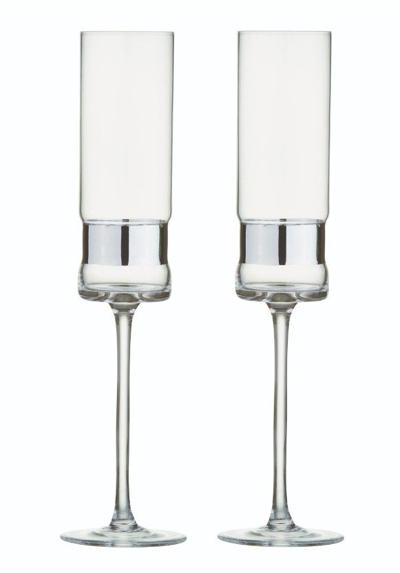 SoHo Champagne Glass Silver Set/8