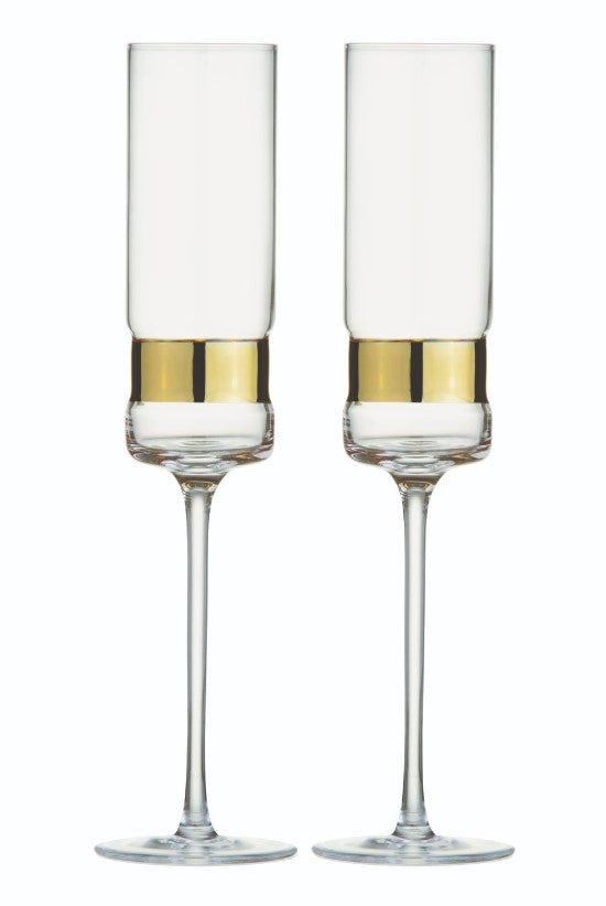 SoHo Champagne Glass Gold Set/8