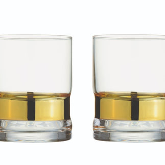 SoHo Double Old Fashioned Glass Gold Set/8