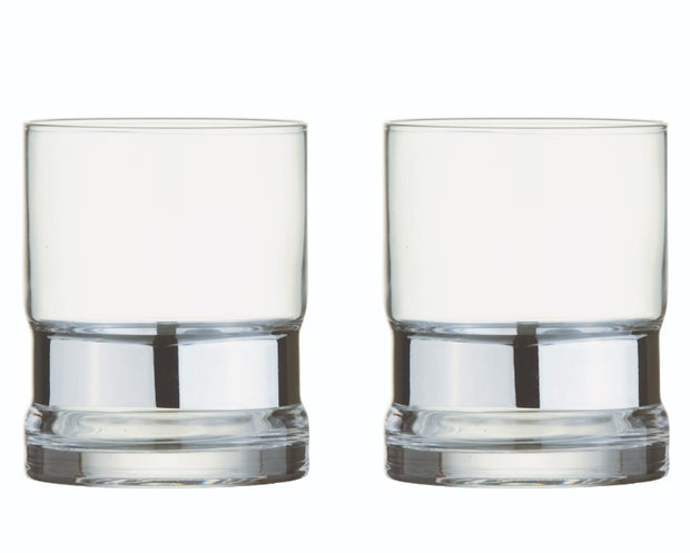SoHo Double Old Fashioned Glass Silver Set/8