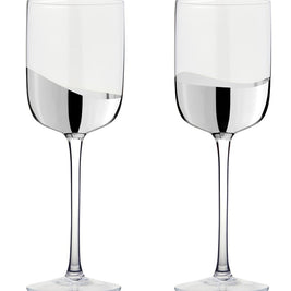 Wave Wine Glass Silver Set/8