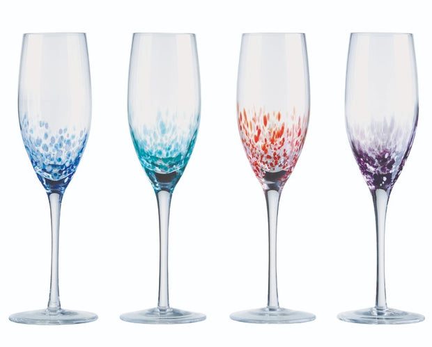 Speckle Champagne Flute Set/4
