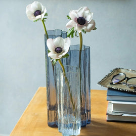 Flora Glass Gray Vase Trio