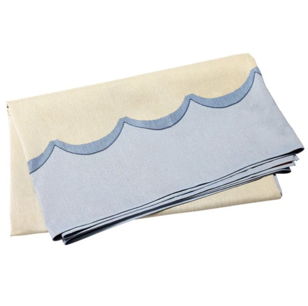 Tavola Blue Scalloped Tablecloth