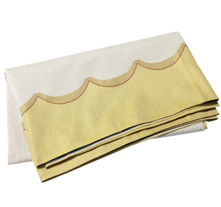 Tavola Yellow Scalloped Tablecloth