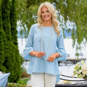 Bella Bell Sleeve Linen Top