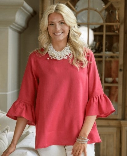 Bella Bell Sleeve Linen Top