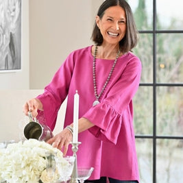 Bella Bell Sleeve Linen Top