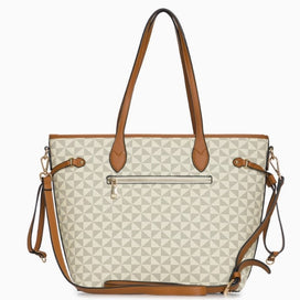 Two Tone Tote in Cream