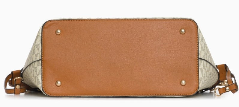 Two Tone Tote in Cream