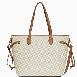 Two Tone Tote in Cream