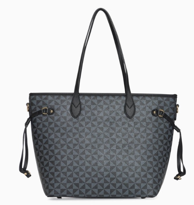 Two Tone Tote in Black