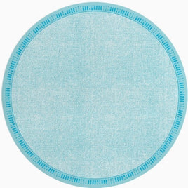 Aqua Round Ticking Boarder Vinyl Placemat Set/4