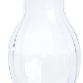 Hibiscus Glass Vertical Fluted Large Vase Clear