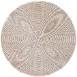 Round Placemat in Lurex Silver Sand Set/4