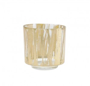 Rufolo Glass Gold Brushstroke Votive