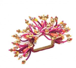 Fun Burst Napkin Ring in Pink, Orange and White Set/4