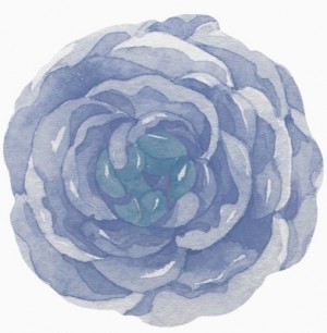 Rose Vinyl Placemat Blue Set/4