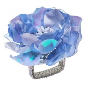 Gardenia Napkin Ring in Periwinkle Set/4