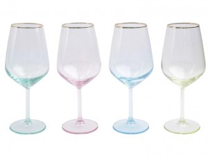 Rainbow Assorted Wine Glasses Set/4