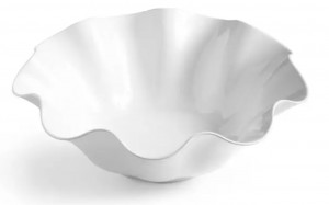 White 12.5" Clam Melamine Serving Bowl