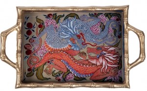 Dragon Enameled Chang Mai Tray