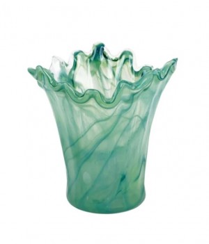 Onda Glass Green Short Vase