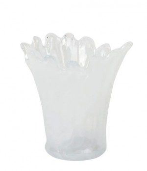 Onda Glass White Short Vase