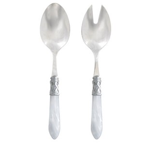 Aladdin White Brilliant Salad Server Set