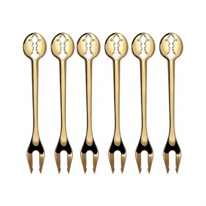 Kiss Condiment Party Forks Gold Set/6